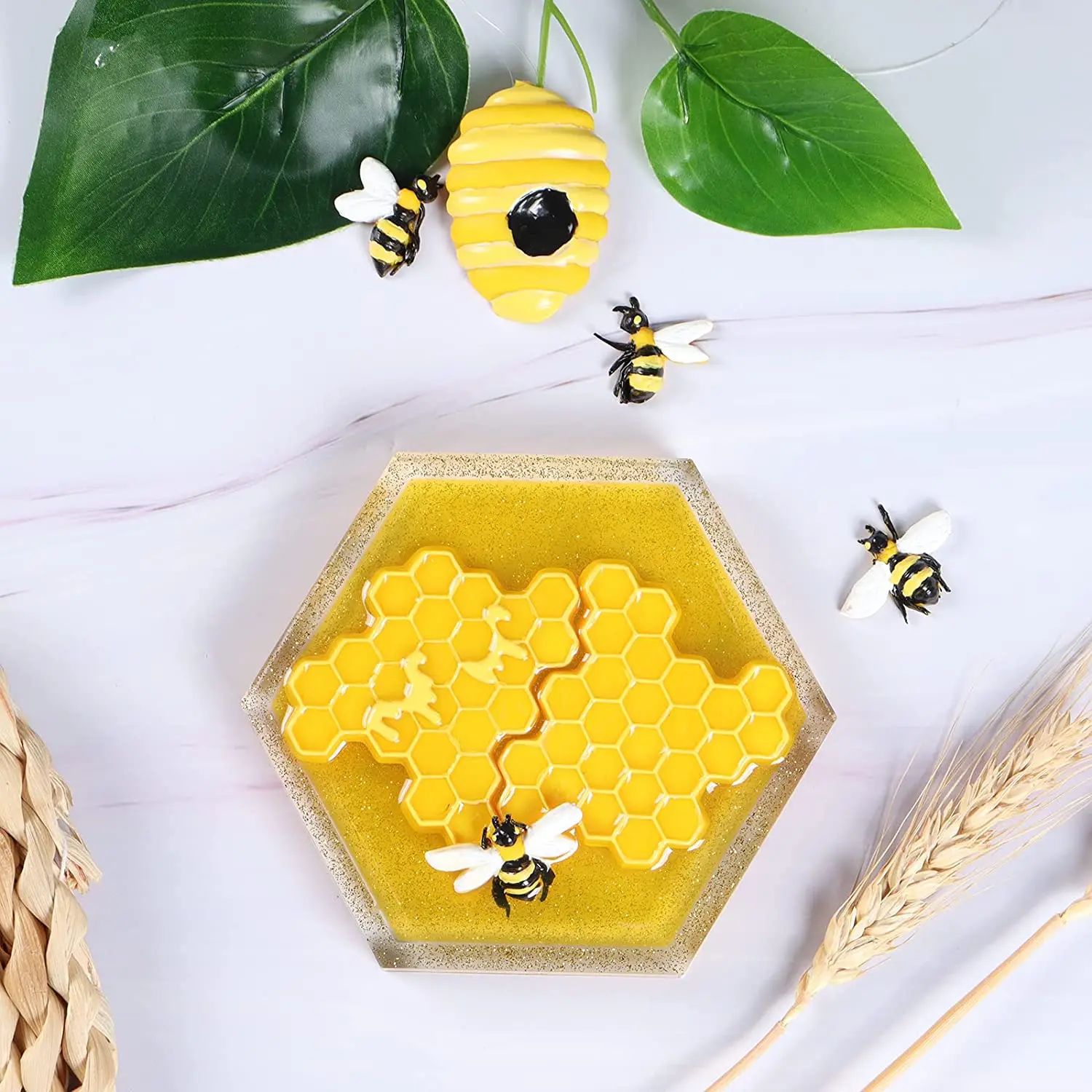 Bee and Honeycomb Silicone Mold Fondant Cake Decorating Mould Sugarcraft Chocolate Baking Tools For Cake Kitchenware XK123 images - 6