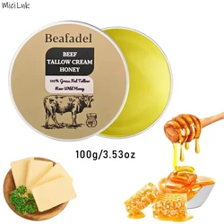 Beef Tallow Face Moisturizer Whipped Beef Tallow & Honey Balm Face & Body Skin Care Grass Fed Grass Finished Face Cream 100g