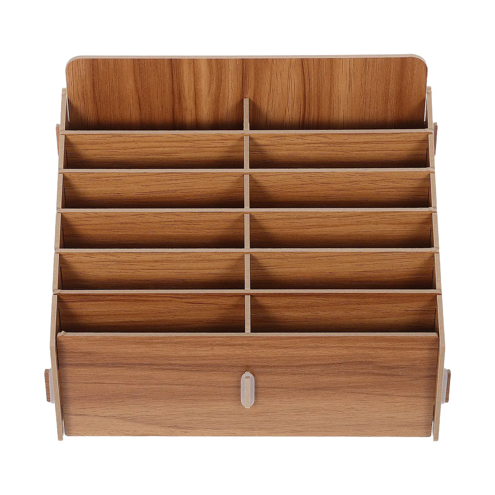12-Slot Wooden Mobile Phone Storage Box Desktop Organizer for Classroom Meeting Room Office Multi-Compartment Phone Holder Rack