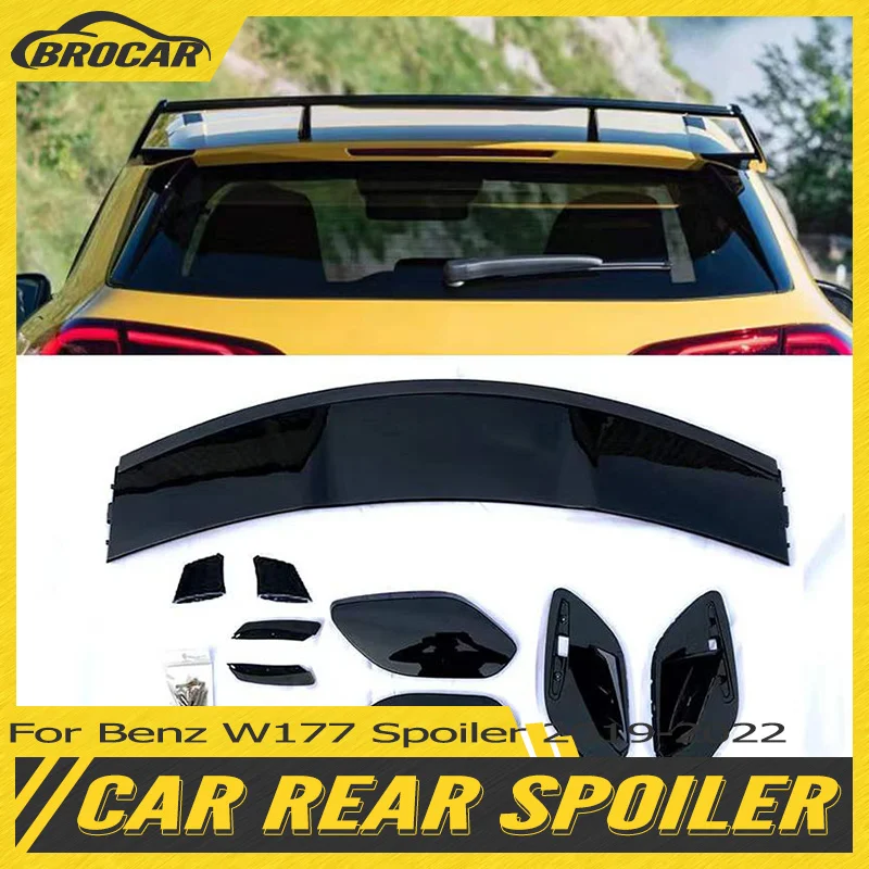 For Mercedes-Benz A-Class W177 Spoiler 2019-2022 A160 A180 A200 A250 A45 AMG 5 Door Hatchback ABS Material Plastic Rear Spoiler