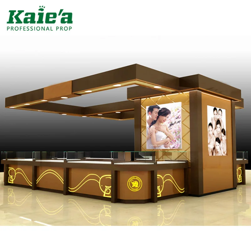 Customized-high end fashionable design glass jewelry showcase kiosk shop display furniture