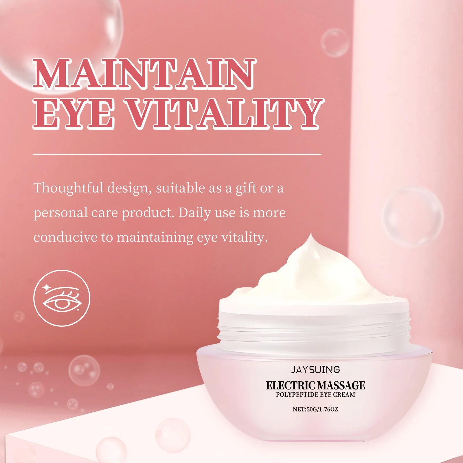 Electric Cooling Eye Massage Cream - Anti-Wrinkle Firming Gel with Roller Head for Dark Circles, Puffiness & Fine Line Reduction