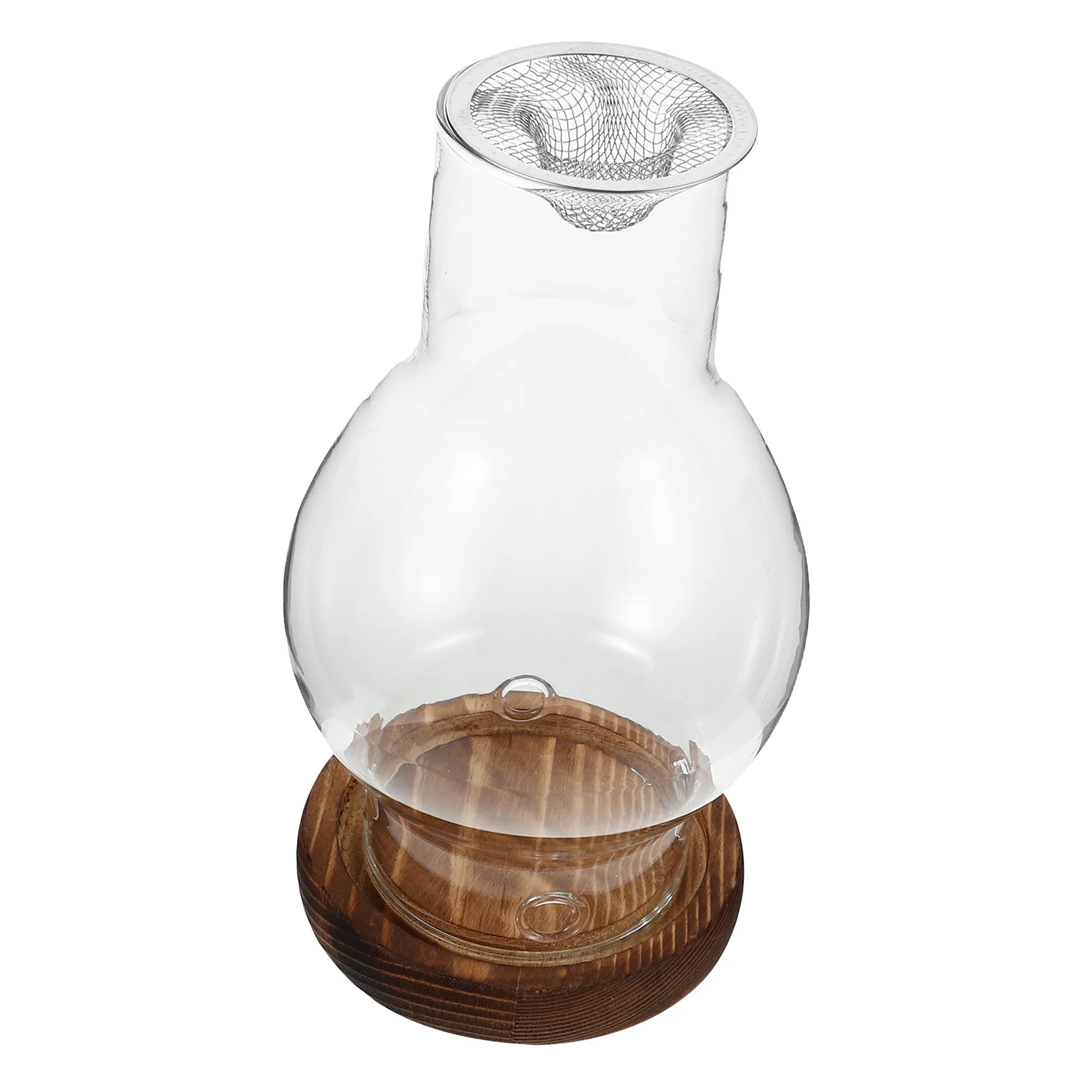 

Wooden Base Aroma Diffuser Tealight Holder Natural Grain For Agarwood Chips Even Scent Transparent Glass Cover Romantic