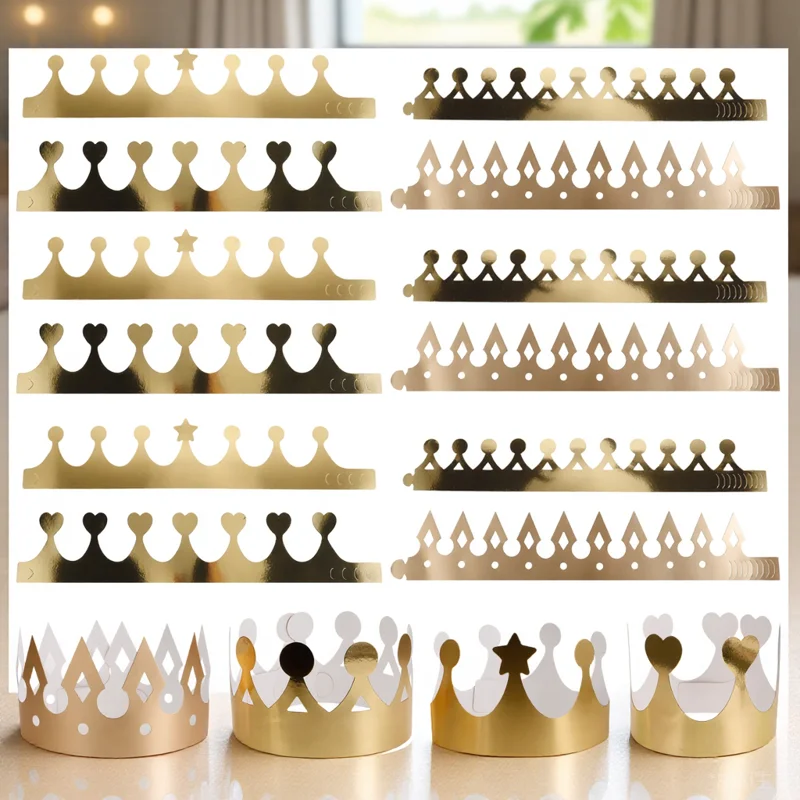 

40pcs Paper Crowns Kids Happy Birthday Crowns Paper Crown Hats Bulk Party Favors Kids Birthday Decorations Party Hats