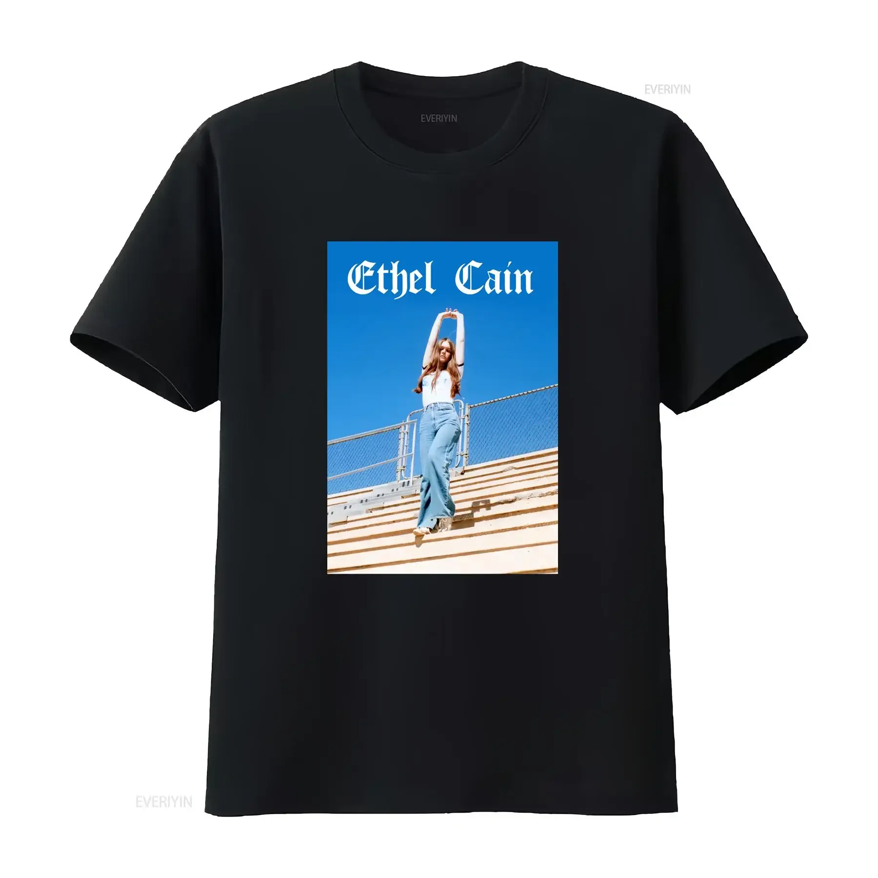 ETHEL CAIN Camiseta esencial vintage lavada Ropa de diseñador elegante Casual Suave Cómodo homme Moda estirada Unisex