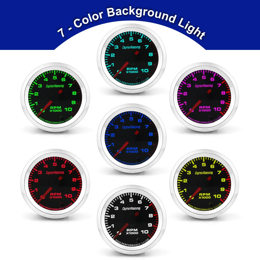 High performance 52mm 12V 7 Colors Car Boost Water temp Oil temp Oil press Air fuel ratio Voltmeter EGT Tachometer RPM Gauge