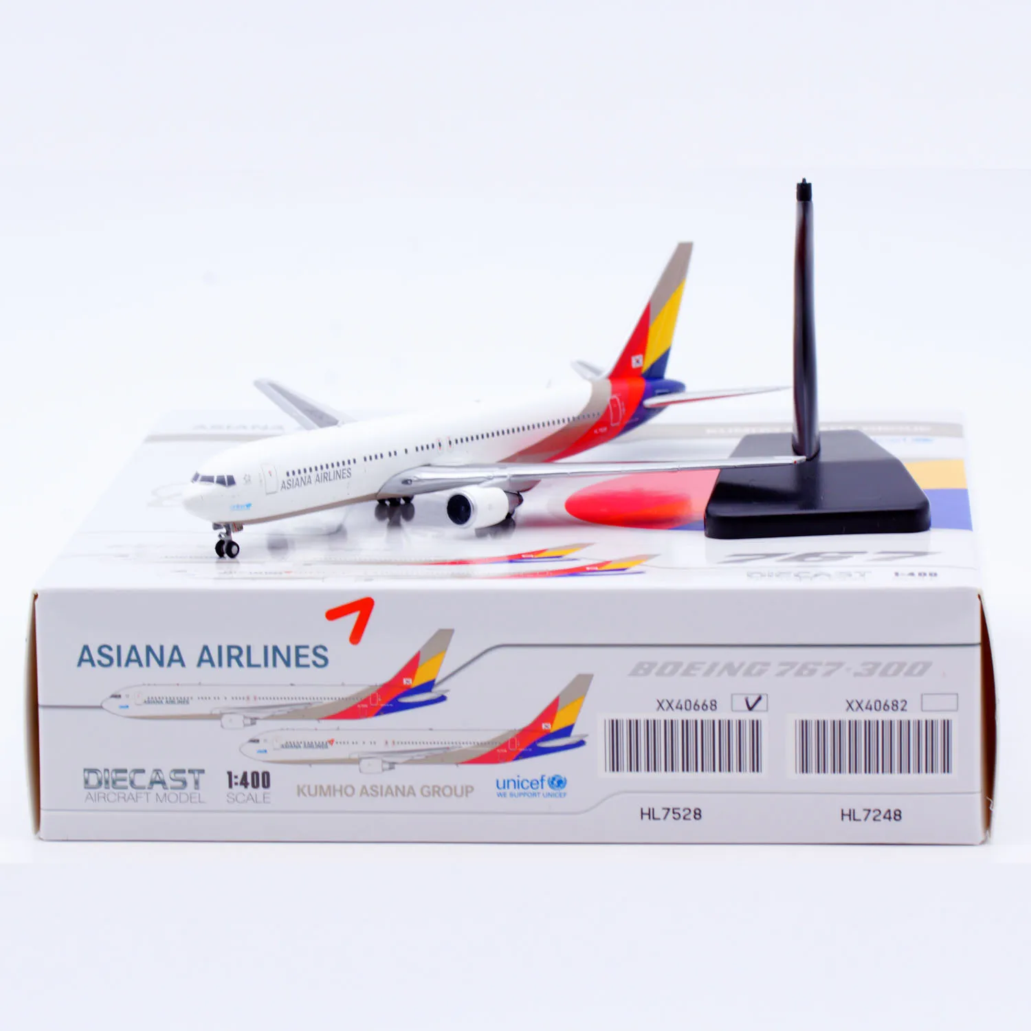 

XX40668 Коллекционный самолет из сплава в подарок JC Wings 1:400 Airlines Asiana «StarAlliance» Boeing B767-300, литая под давлением модель самолета HL7528