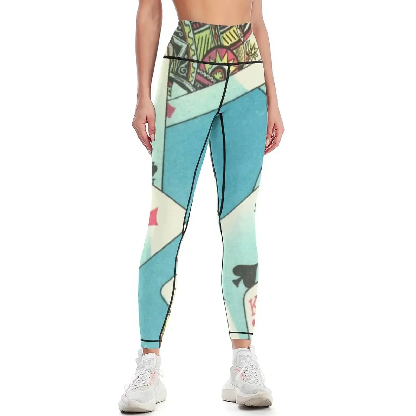 

Poker Night - Playing Cards Vintage Illustration Leggings Women's fitness Women's sportswear workout shorts Womens Leggings