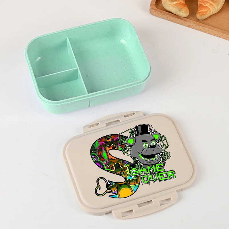 FNAFS Bento Ланч-бокс Аниме Five Nights At Freddys Letter A-Z Контейнеры для еды для мальчиков Школьный ланч-бокс для пикника Офисный чехол для ужина Подарок