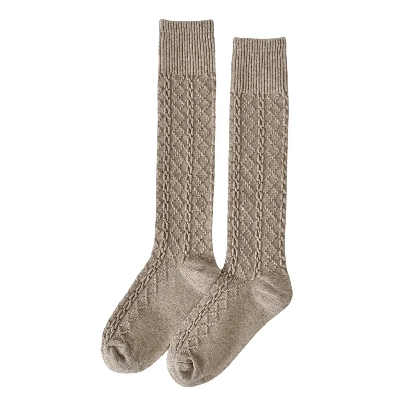 النساء الصوف عالية أنبوب جورب Homewear الكشمير الحرارية النوم رشاقته جوارب دافئة الإناث الوسائط الخريف الشتاء جورب Calcetines #6