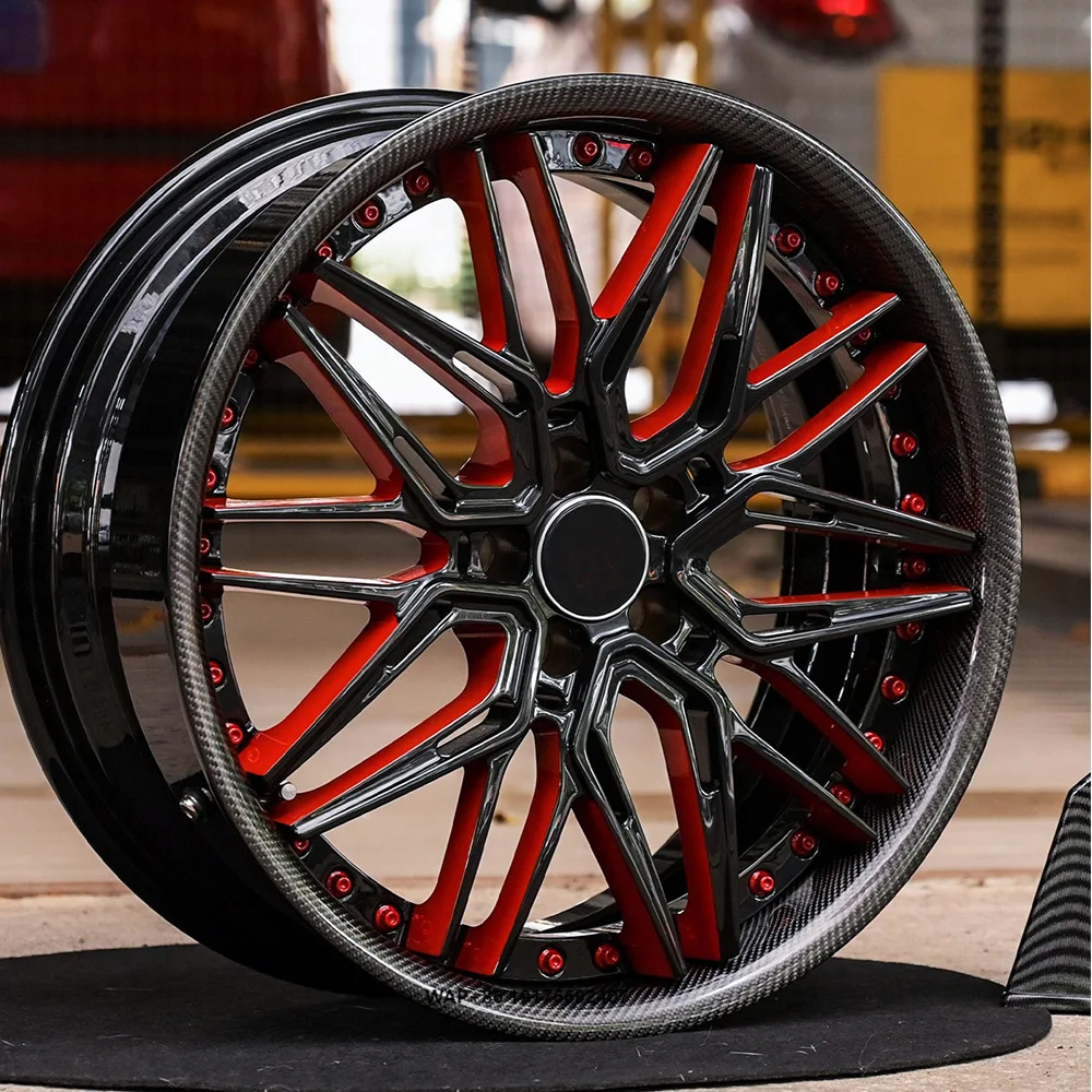 Premium Two-Piece Carbon Fiber Barrel Forged Rims 17-26 Inch 5x112 5x120 5x130 for  R8 Huracan 488