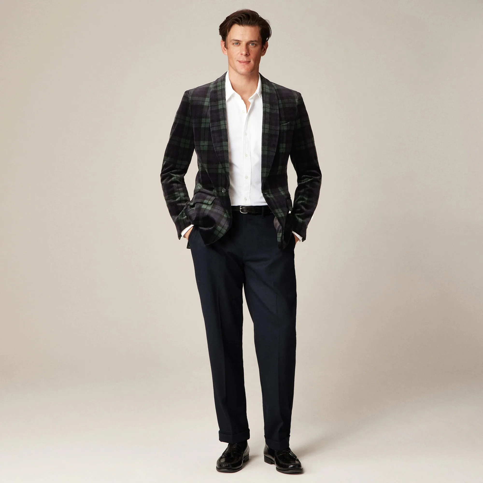 Modern Business Suits For Men Wedding Plaid Check One Button Jacket Pants 2 Pieces Groom Wedding Tuxedos Customized