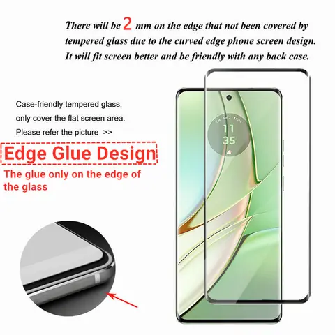 मोटोरोला मोटो एज 40 के लिए 2/4 पीस 3D कर्व्ड एज ग्लास, मोटोरोला मोटो एज 40 स्क्रीन प्रोटेक्टर टेम्पर्ड ग्लास प्रोटेक्टर फिल्म 10 best sales किनारा 40 - №10