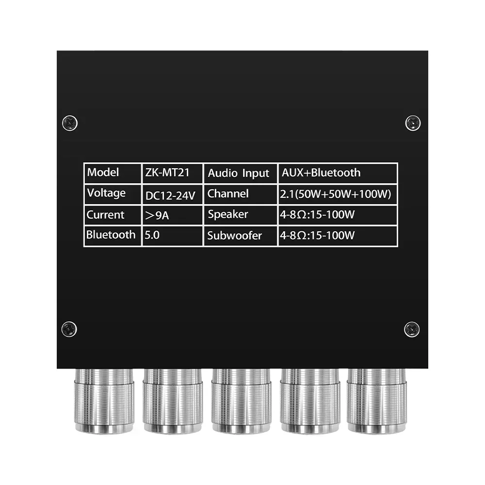 ZK-MT21 Sound Amplifier Board with Bluetooth 2.1 Channel Bluetooth 5.0 AUX Audio Amplifier Module for Consumer Electronics