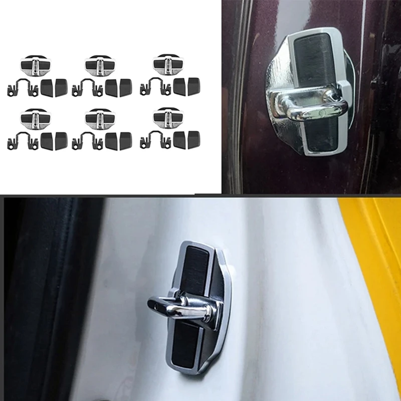 6 Sets TRD Door Lock Buckle Upgraded Stabilizer Cover Latches Parts For Lexus Toyota Series Eliminate Noise Space Lock Stopper