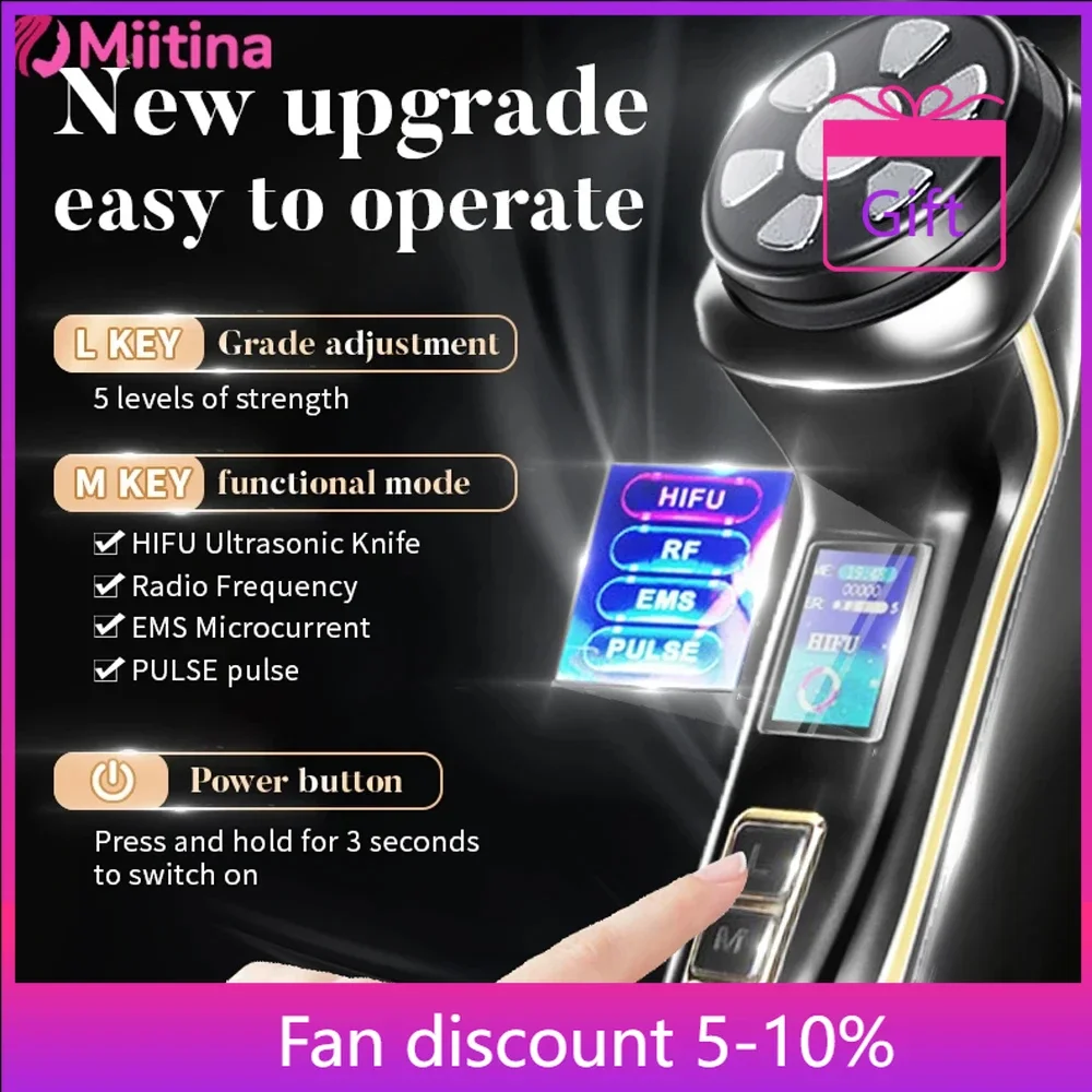 Mini RF Radio Frequency Beauty Device EMS Micro Electric Pulse Device Lifting and Tightening Ultrasonic Knife Beauty-health Skin