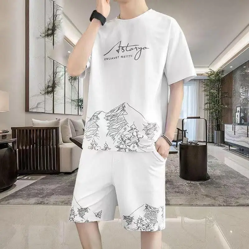 

ort Sve T-irt Set for Boys Summer Casual Faion Two-Piece Suit Teenage Sports orts Outfit Teenager Comfortable Wear