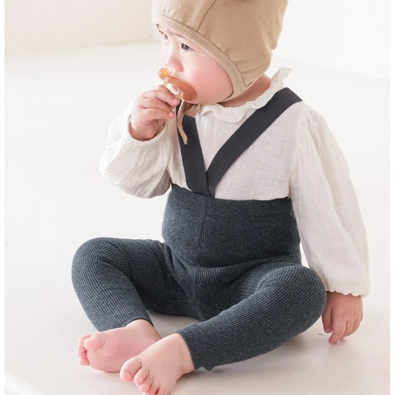 J15U 0-3 Toddler Knitted Leggings Stretchy Tights Baby Suspenders Warmth Accessories