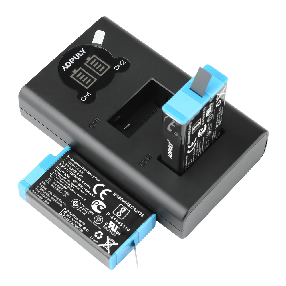 AOPULY Hohe Qualität 1680mAh Batterie Für GoPro Max Akku + LED Ladegerät 360 Panorama Action Kamera Zubehör