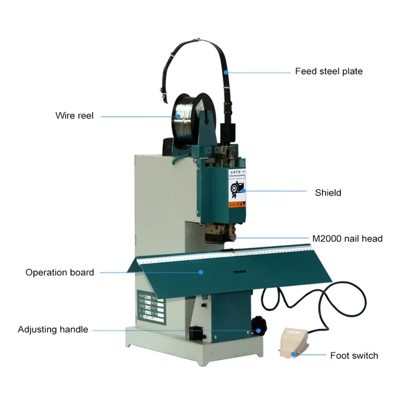 TSD-B5 เครื่องเย็บลวดเหล็กม้าขี่เล็บเครื่อง M2000 หัวความเร็วสูงขี่ม้าและแบน