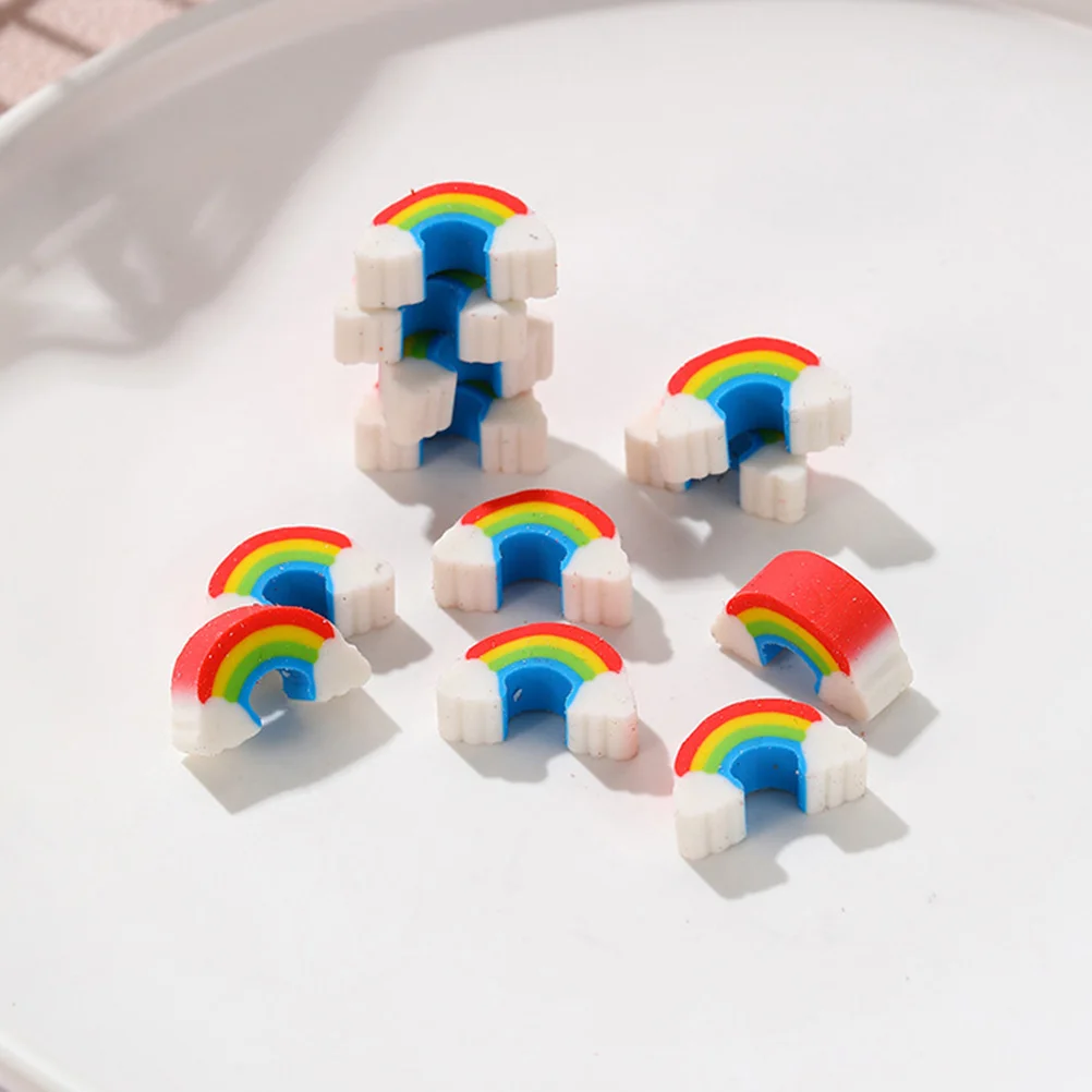 100 stuks regenboog gum brug gummen voor kinderen decoratief potlood mini kantoor klaslokaal