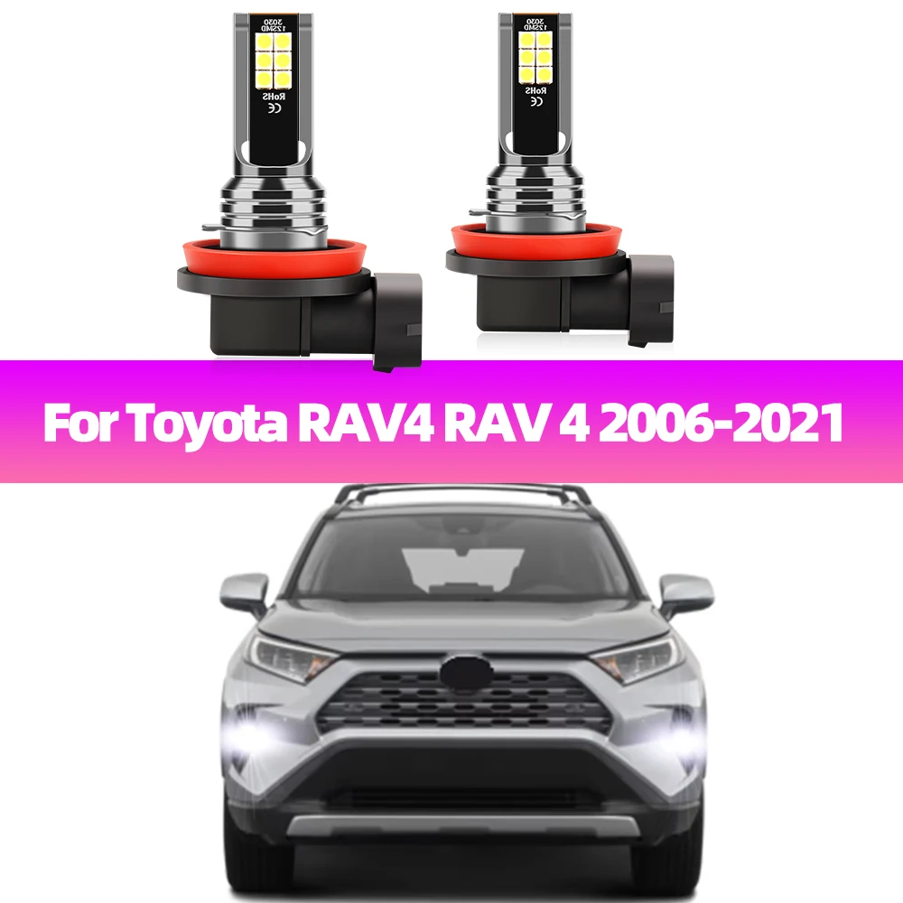 

2PCS CSP LED Fog Lamp Bulbs For Toyota RAV4 RAV 4 2006- 2014 2015 2016 2017 2018 2019 2020 2021 White Fog Lamp High Bright 6000K