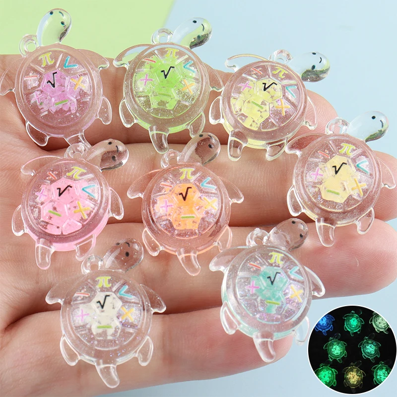 Mini Turtles Luminous Ornament Crafts Miniature Tiny Turtles Diy Keychain Decorative Ornaments Child Gifts