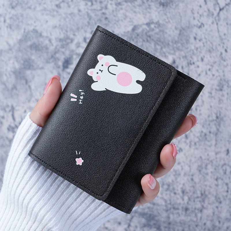 New Korean Ladies Purse Short Ins Simple Student Multi-card Clutch Bag Coin Purse 2025 New Cute Short Wallet for Women