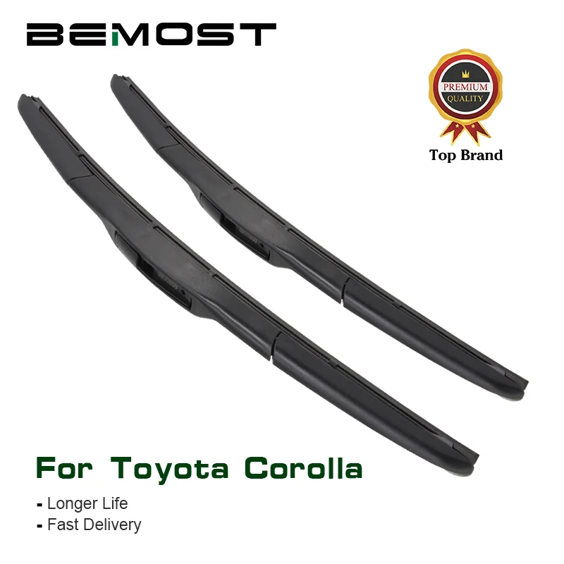 BEMOST Car Wiper Blade Natural Rubber For Toyota Corolla Wagon Hatchback Saloon Verso Fit Hook Arm Model Year From 2001 To 2014