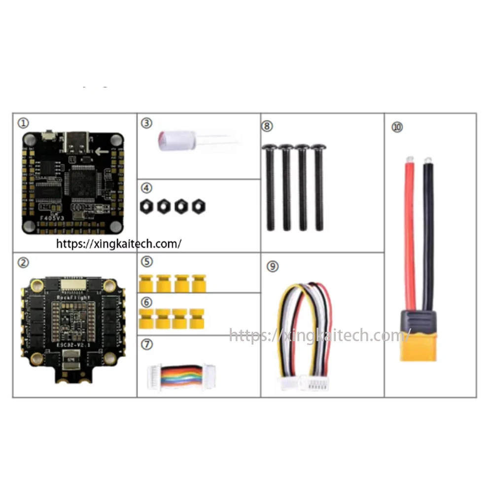 Drone FPV Stack F405 Flight Controller BLHELIS 50A 4in1 ESC ELRS F405 V3 50A 3-6S 30X30 FC&ESC for FPV Freestyle Drone Model