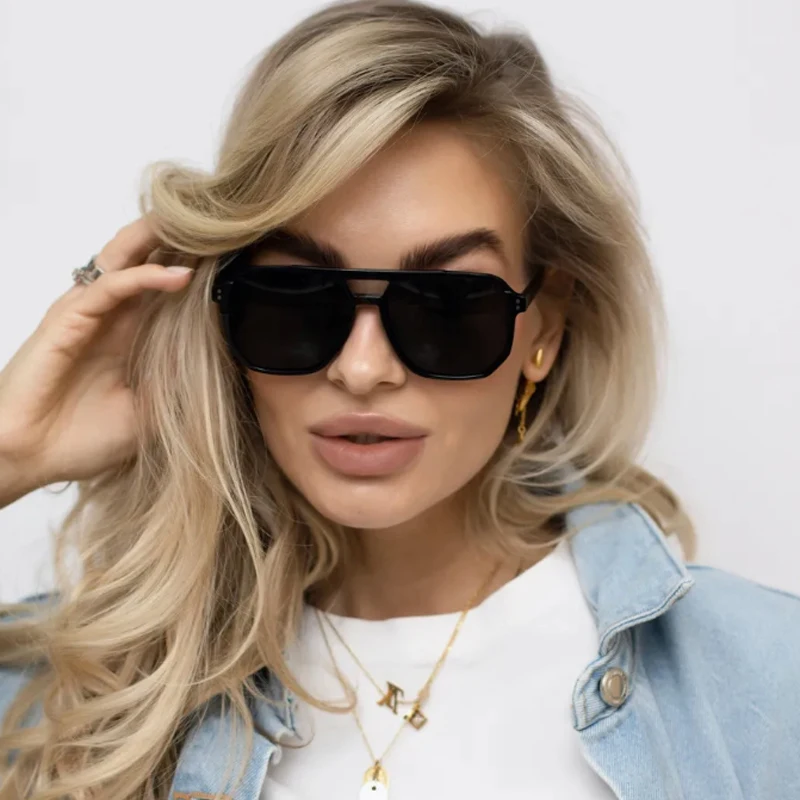 Auto-Sonnenbrille, 3 Stück, quadratischer Rahmen, Farbverlauf, Punk-Sonnenbrille, Anti-UV-Reisezubehör, Brille, Strand, Augenschutz, schwarze Farbtöne