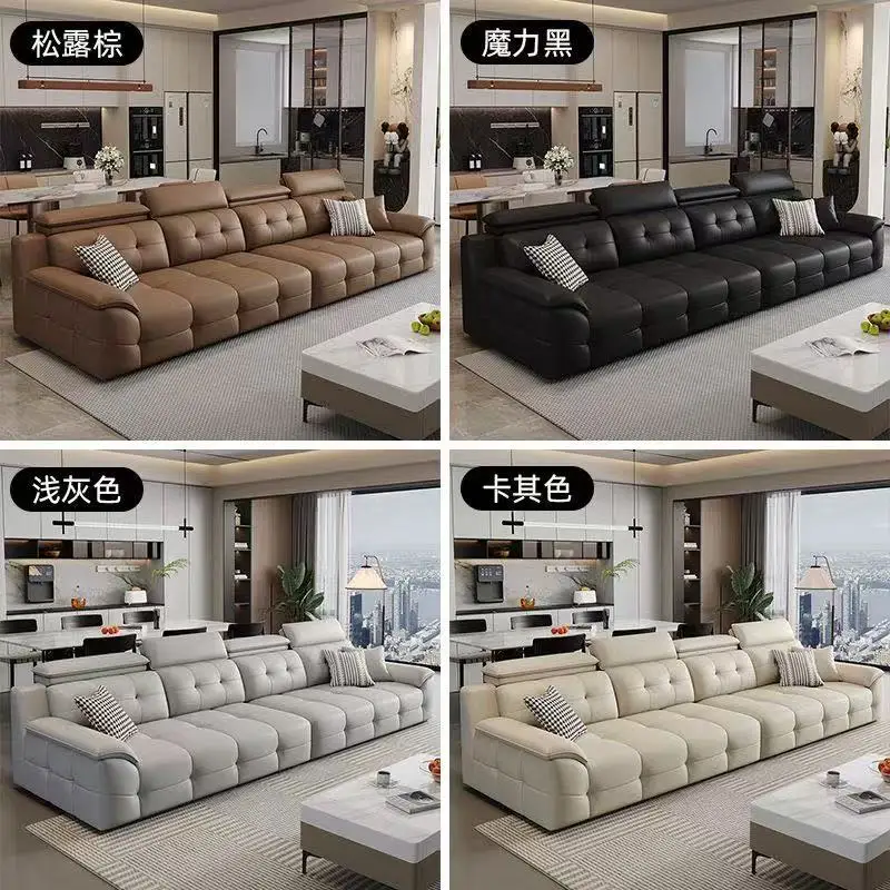 Foshan 2025 new size apartment leather high backrest Lawrence Italian leather