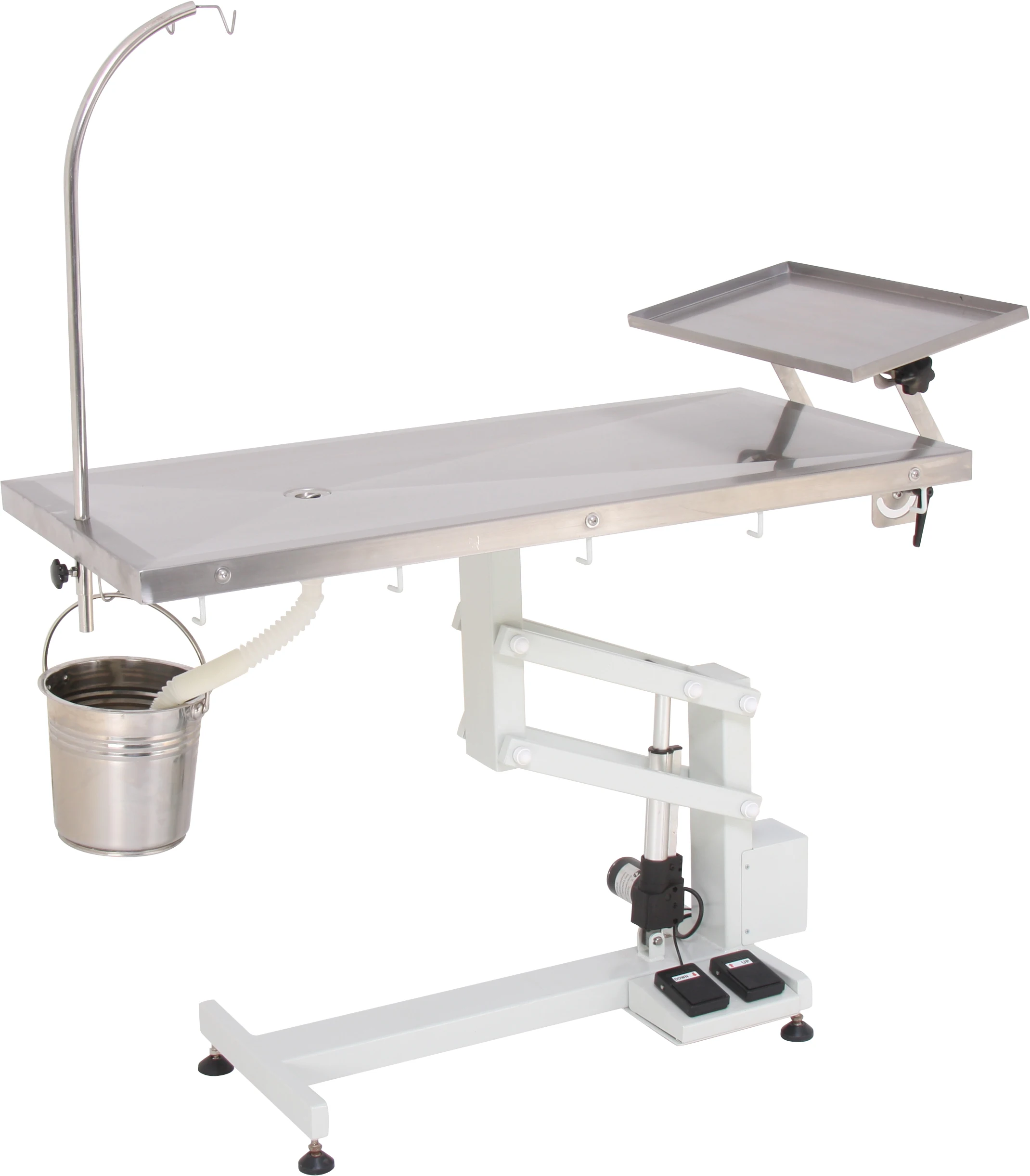 HFMED Veterinary Clinic Equipment Z Shape Electric Vet Surgical Table with Tray Stainless Steel 1 Year Warranty