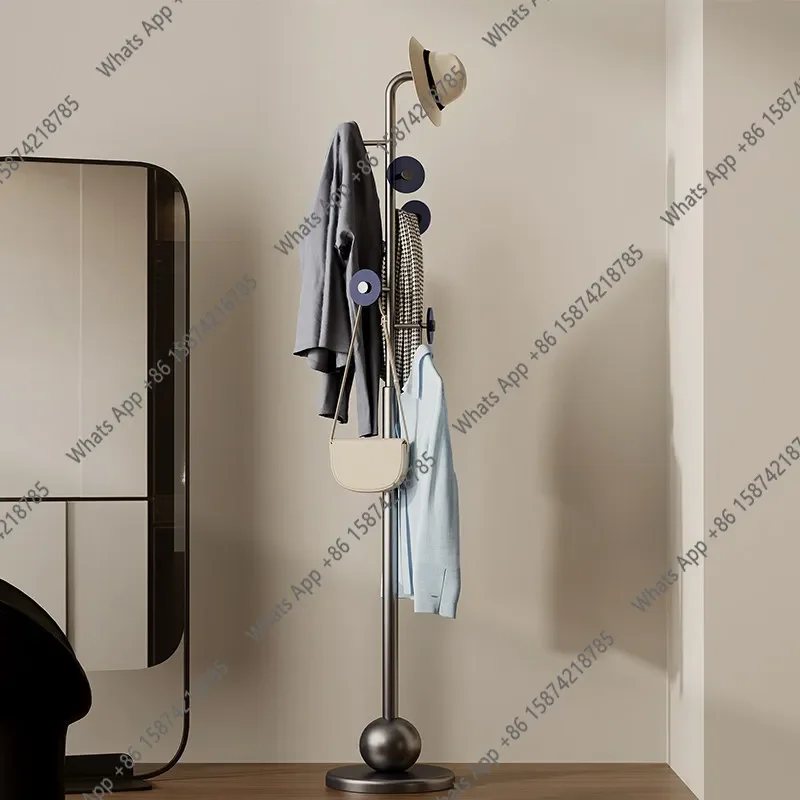 X62 Home Hanger Floor-to-ceiling Bedroom Small Household Coat Rack Stainless Steel Hanger Italian Light Luxury Retro