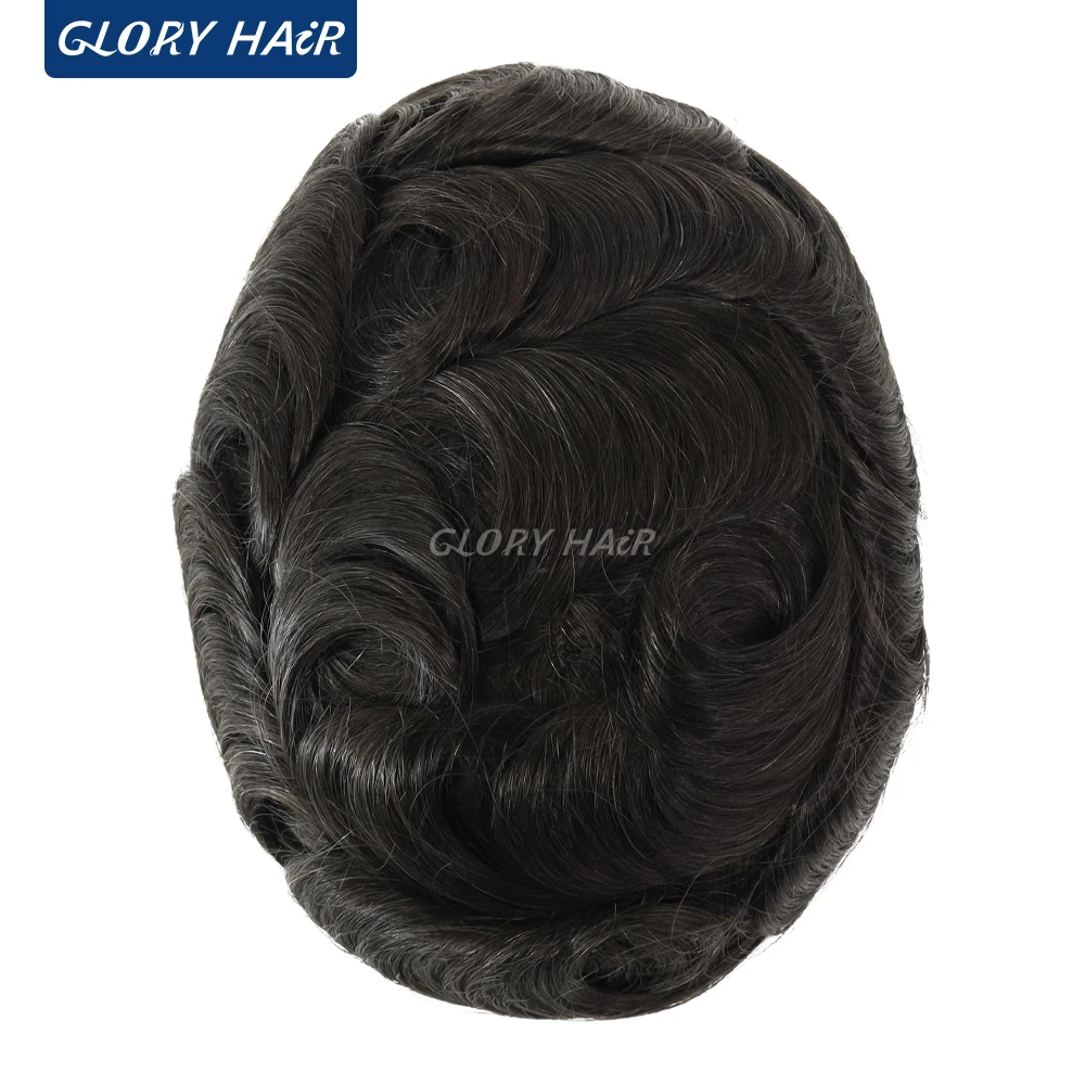 6 "رجل نظام الشعر دورا مونو الرجال الشعرية الاصطناعية خصلات الشعر 100 شعر بشري هندي شعر مستعار رجل