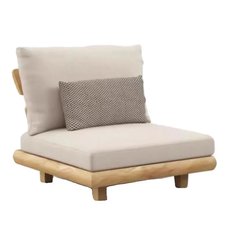 

Outdoor teak sofa courtyard villa designer exposed platform combination