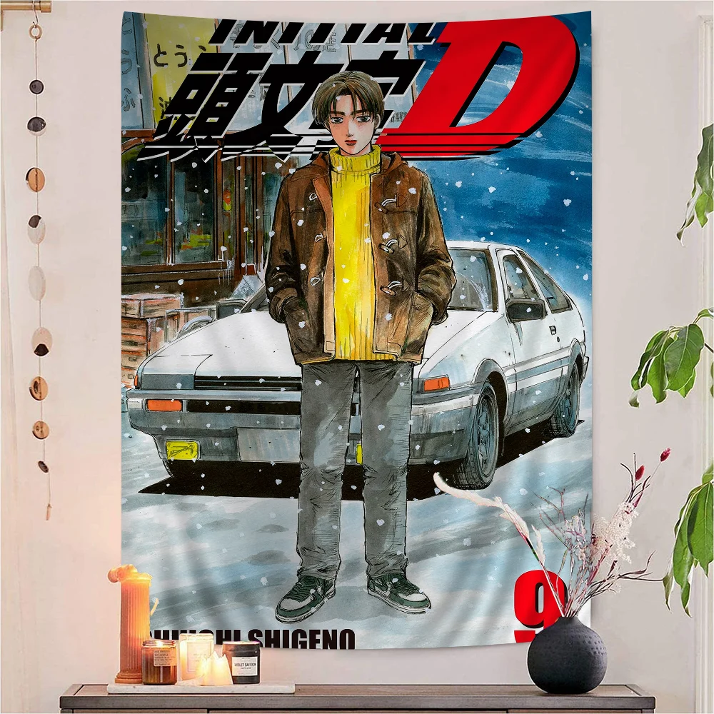

Initial D Anime Printed Large Wall Tapestry Cheap Hippie Wall Hanging Bohemian Wall Tapestries Mandala Home Decor