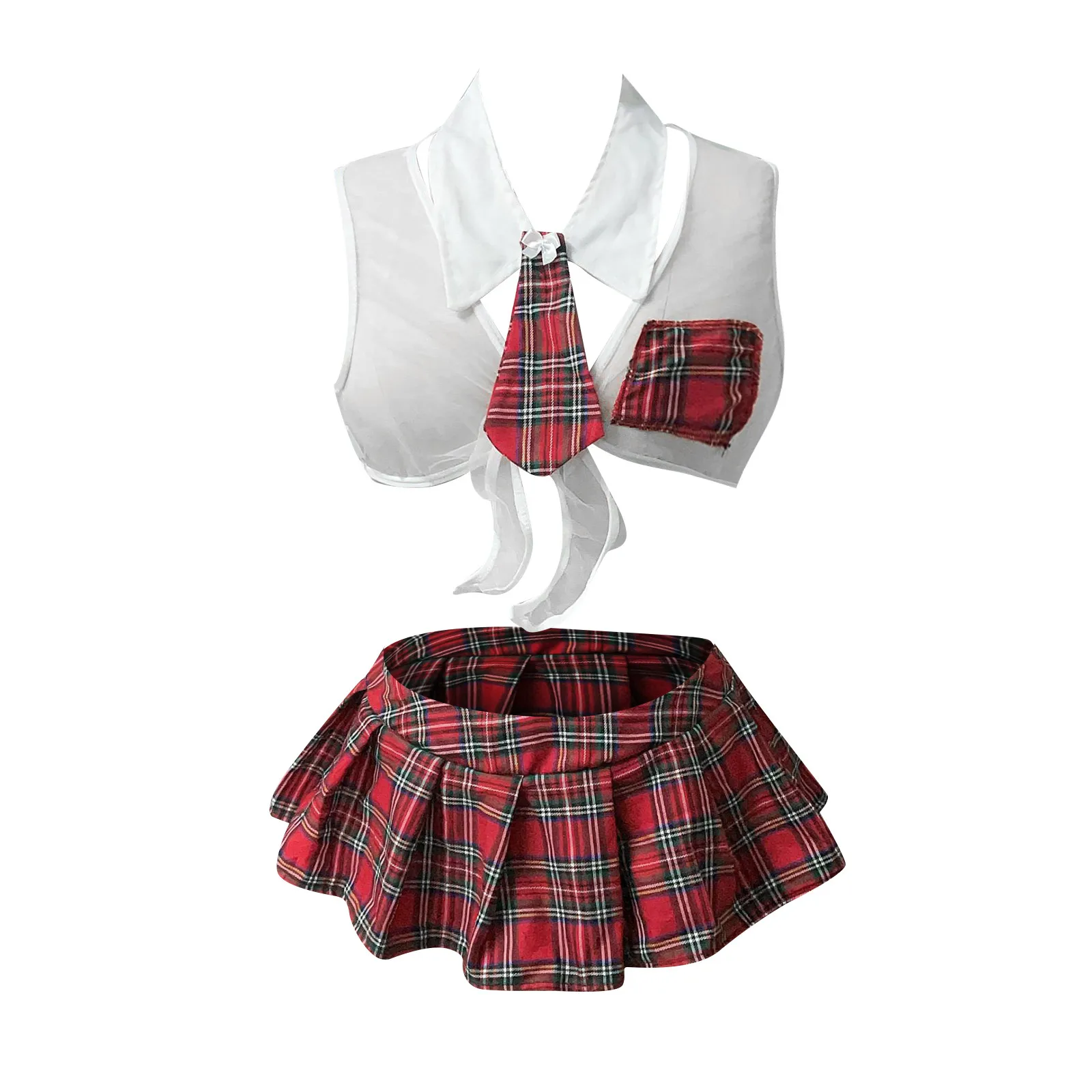 Student School Girl Cosplay Uniform Adult Women Roleplay Sexy Lingerie Costumes Sex Tops Plaid Skirt Tie Erotic Sets Naughty Set