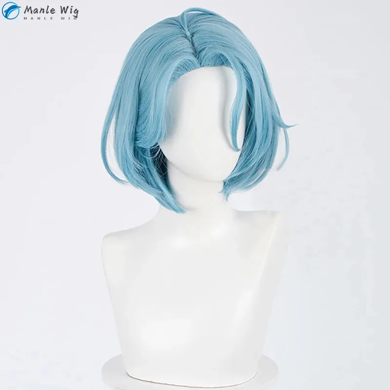 فيفي 2025 مجنون: B تأثيري لعبة ES2 Himeru قصيرة الأزرق مقاومة للحرارة الشعر merumeru شعر مستعار للحفلات + غطاء شعر مستعار