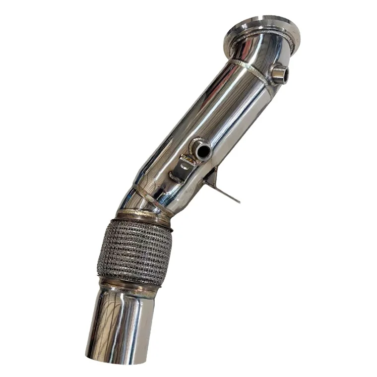 JTLD 304 Stainless Steel Polished Straight Pipe Exhaust Downpipe For BMW F30 F31 F34 330i 330ix 330e B48 Test Pipe Escapes