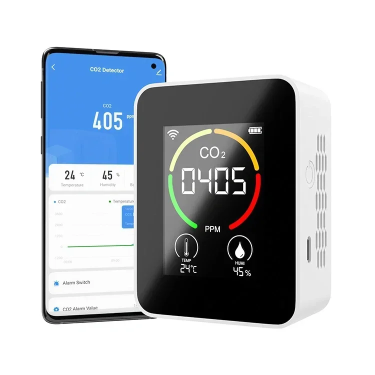 

NEW Tuya WiFi Connect CO2 Meter Pm2.5 Detector Pm2.5 CO2 Gas Analyzers Hcho Tvoc Tester CO2 Detector Air Quality Monitor