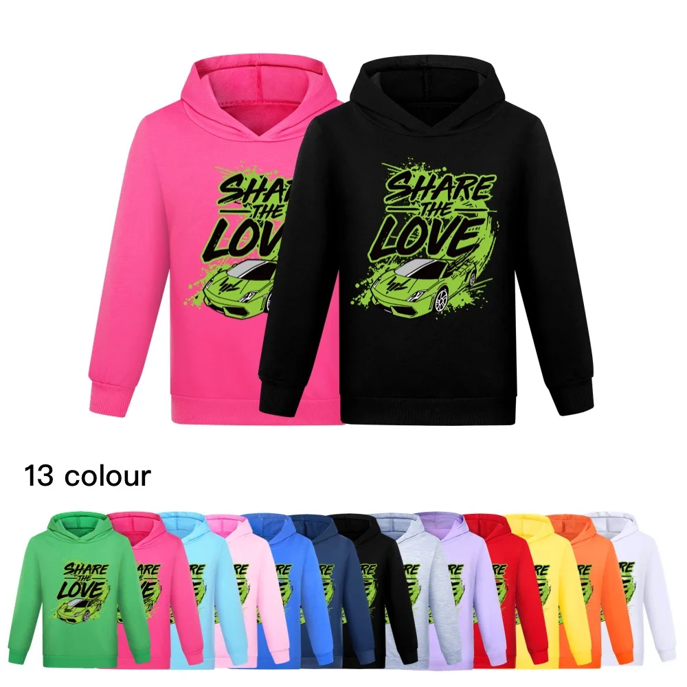 Graphic Get Here Kids Youtuber Share The Love Hoodie Junior Boys Sweatshirts Girls Pullover Outerwear Children Long Sleeve Coats