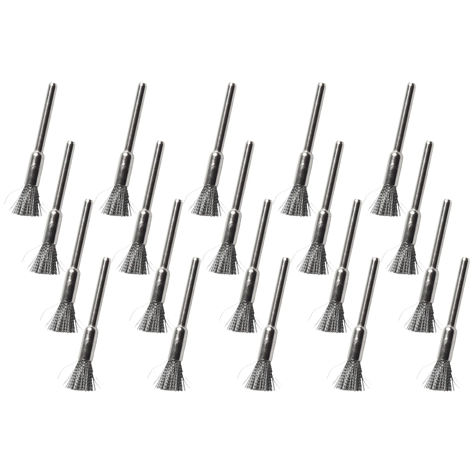 Set di spazzole in filo d'acciaio da 20 pezzi gambo da 3mm per strumenti di lucidatura rotanti in metallo accessori di ricambio per utensili elettrici fai da te per la casa
