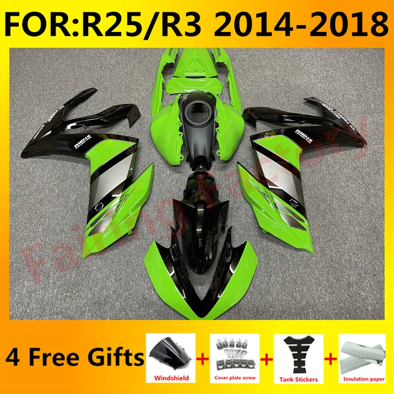 

Новый комплект обтекателей для мотоцикла ABS подходит для YZF R25 R3 R 25 3 2015 2016 2017 2018 комплекты обтекателей кузова черный зеленый