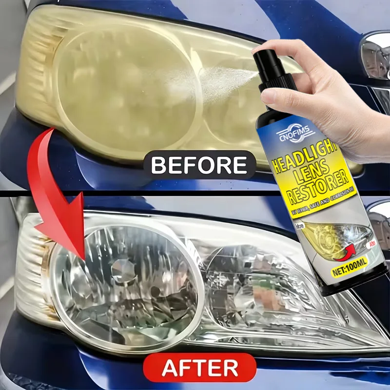 Headlamp repair kit - transparent, bright headlight advanced repair solution, prevent yellowing and oxidation, and durable