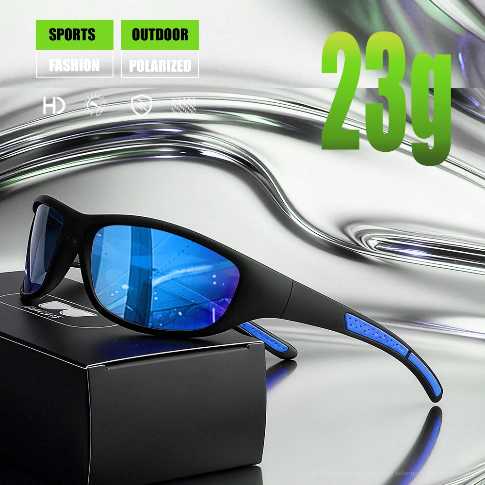 نظارات شمسية رياضية للرجال والنساء، ملفوفة مستقطبة لركوب الدراجات، القيادة، الصيد، الجري، معبد مريح، حماية من الأشعة فوق البنفسجية 400 #1