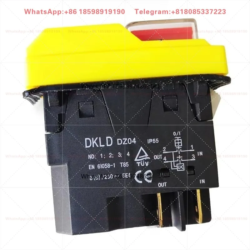 DKLD Waterproof Electromagnetic Push Button Switches for Electric Cutter DZ04 4Pins Bipolar Normally Open