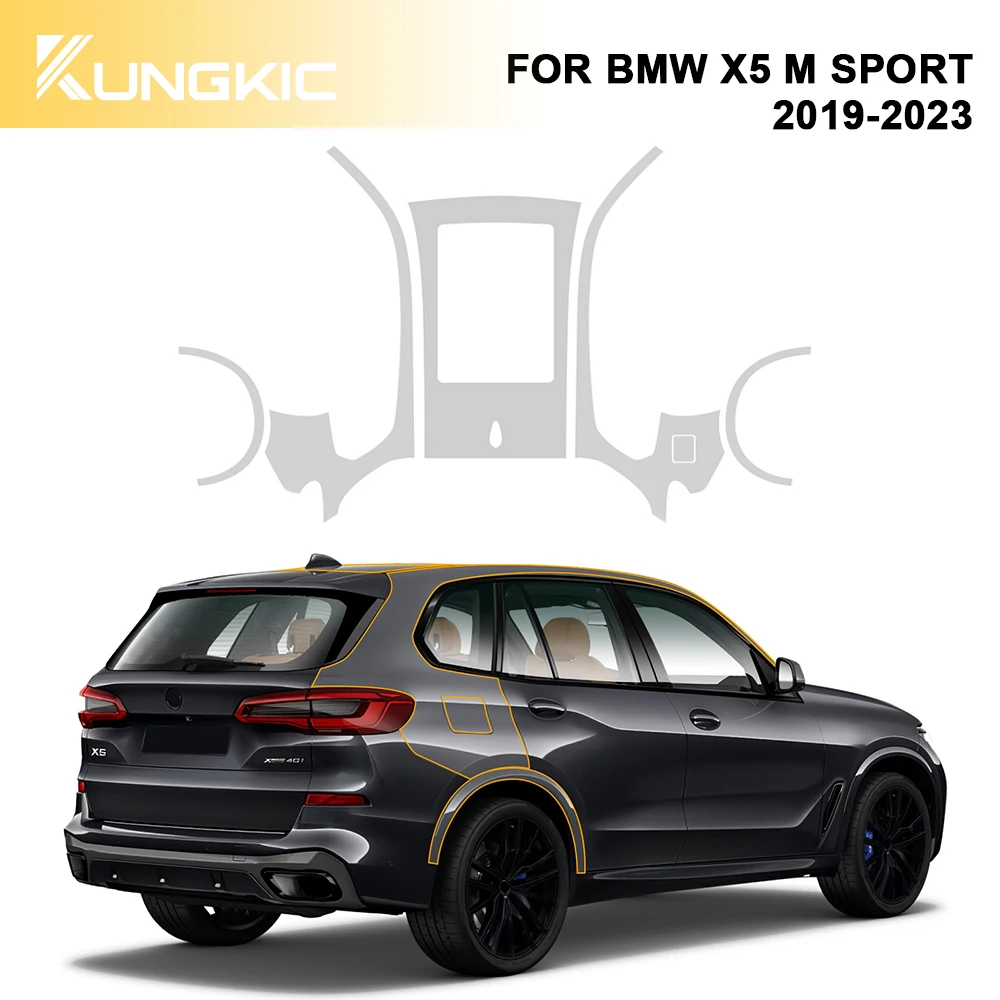 for Bmw X5 M Sport 2019-2023 Tpu Anti-Collision Protection Strip Car Bonnet and Door Fender Rear Car Sticker Trim Decoration