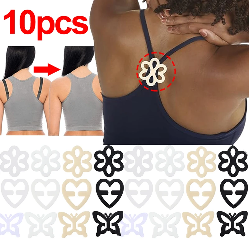 Hebillas de correa de sujetador para mujer, sujetador Invisible ajustable con forma de sombra, correas de hombro, alfileres, lencería antideslizante, Clips para ropa interior, 1/10 piezas