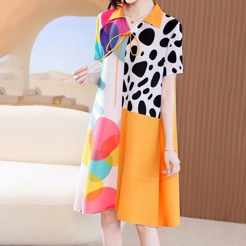 

Плиссированное летнее платье с плиссированными свободными свадебными платьями большого размера в западном стиле для женщин